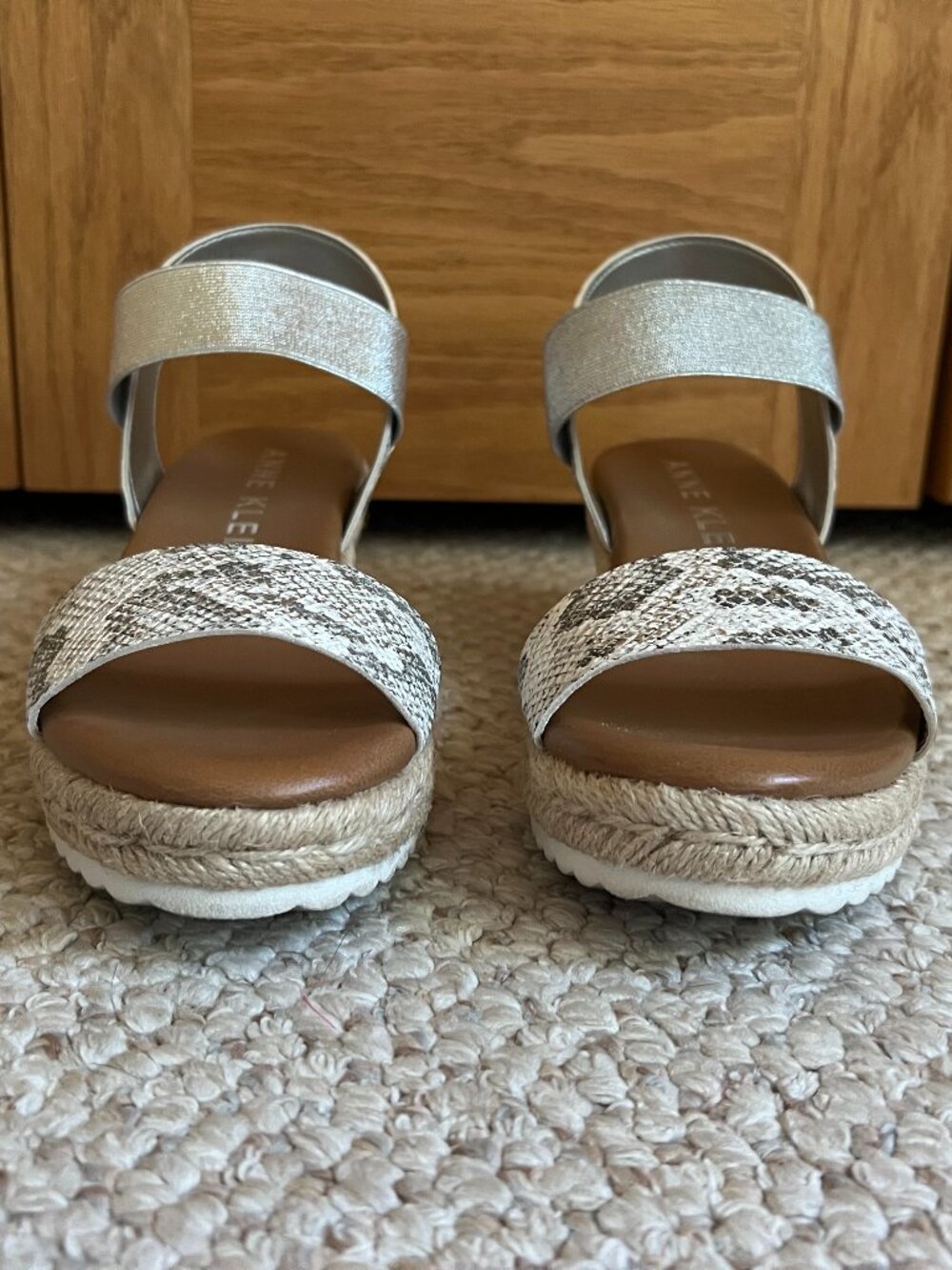 ANNE KLEIN -- Cait Snake-Print Espadrille Wedge Sandal -- Excellent Condition - Picture 6 of 12
